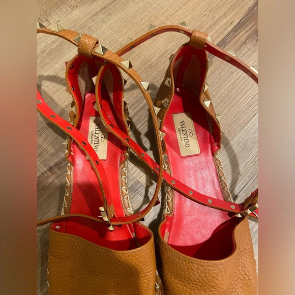 Valentino Double Wrap Leather Espadrilles Camel Size EU 40/US 10 - Picture 3 of 10